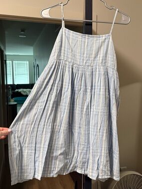 American Eagle Outfitters Light Blue & White Striped Sundress